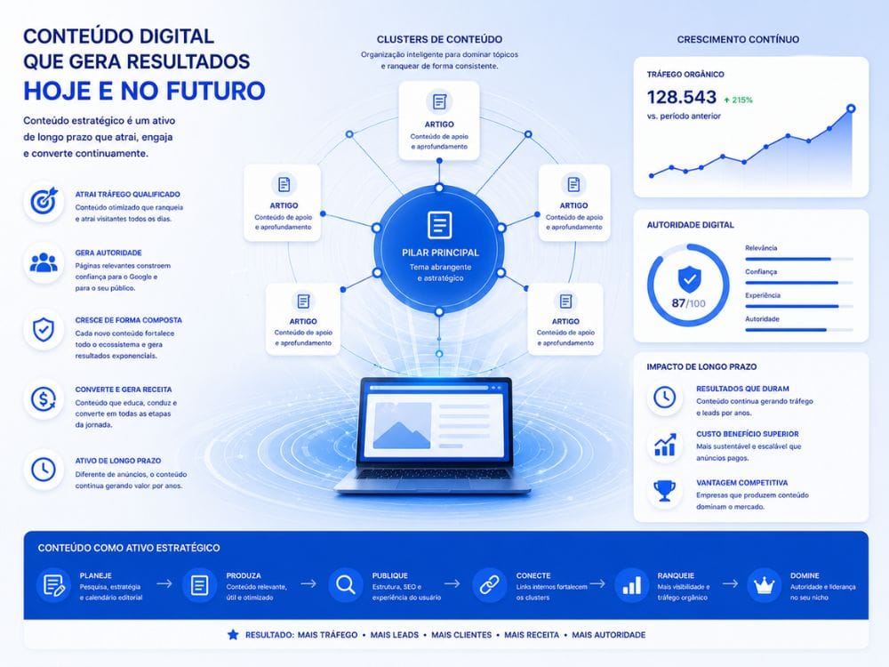 Conteúdo estratégico funcionando como ativo digital no marketing de conteúdo