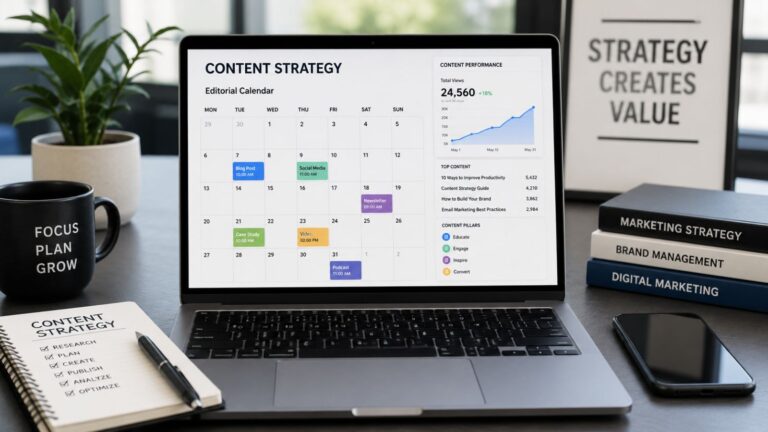 Marketing de conteúdo para blogs com estratégia de criação de artigos e crescimento digital